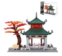 Oichy Chinese Architecture Building Toys Poetic Aiwan Ting Pavilion Building Blocks Educational World Famous Construction Sets for Decorations and Gifts (987pcs)