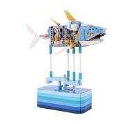 Oichy Mechanical Shark Building Set Marine Shark Building Toy Sets with Linkage Function Creative Construction Toy Gifts (Compatible with Legos for Boys Age 8-12)
