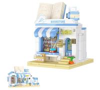 Oichy Shop Building Toys Foldable Bookshop Construction Kits 3-in-1 Bookstore Street View Building Blocks for Boys and Girls (276pcs)