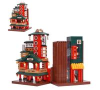 Oichy Street View Building Blocks Party Favors Chinese Style Mini Shop Brick Simulation Restaurant Architecture Set Openable Mini Building Blocks Set Gift for Kids Adults (Hot Pot Shop)