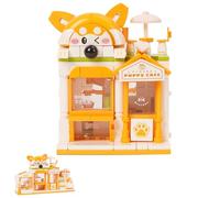 Oichy Street View Building Blocks Puppy Cafe Model Set 3-in-1 City Architecture Set MOC Building Bricks Simulation Architecture Collection Particle Gift Idea for Kids Adults (309pcs)
