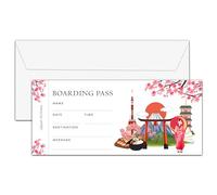 OICPYD Japan Boarding Pass Gift Ticket, Cherry Surprise Trip Reveal Ideas, Birthday Christmas Anniversary Valentine's Gifts, Fake Plane Tickets, 1 PC (A12)