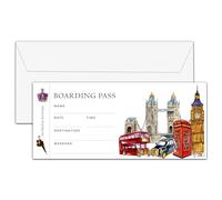 OICPYD London Boarding Pass Gift Ticket, England Surprise Trip Reveal Ideas, Birthday Christmas Anniversary Valentine's Gifts, Fake Plane Tickets, 1 PC (A13)