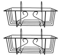 OIDANCLE Flower Pot Holder Hanging Flower Pot Holder 2Pcs Iron Black Railing Bracket for Fence Home Balcony Window 35cm