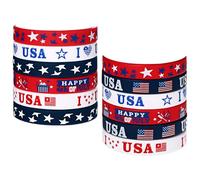Oidea American Flag Silicone Bracelets: 12PCS Fourth 4th of July Patriotic Stretchable Wristband Memorial Day Independence Day Party Favors Accessories School Gifts Supplies for Men Women