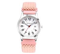 Oidea Braided Elastic Nurse Watch for Medical: 12/24 Hour Military Time Day Date Easy Read Casual Analog Watch