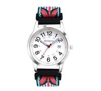 Oidea Braided Elastic Nurse Watch for Medical: 12/24 Hour Military Time Dial Second Hand Analog Wrist Watch for Medical Professionals Students Doctors, Nylon Colored Band Style a