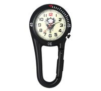 Oidea Clip on Carabiner Watches: Unisex Digital Backpack Fob Watch Halloween Skull Decor Pocket Watch Night Light for Doctors Nurses Climbers Outdoor Sports Rock Climbing Activities, White b