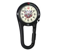 Oidea Clip on Carabiner Watches: Unisex Digital Backpack Fob Watch Halloween Skull Decor Pocket Watch Night Light for Doctors Nurses Climbers Outdoor Sports Rock Climbing Activities, White d