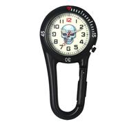 Oidea Clip on Carabiner Watches: Unisex Digital Backpack Fob Watch Halloween Skull Decor Pocket Watch Night Light for Doctors Nurses Climbers Outdoor Sports Rock Climbing Activities, White c