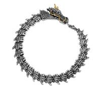 Oidea Dragons Bracelet for Men: Vintage Gothic Domineering Handmade Metal Bracelet Scale Snake Personalized Cuban Link Chain Biker Cocktail Party Viking Jewelry Gifts
