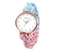 Oidea Elastic Band Watches for Women: Ultra Thin Retractable Easy Reader Watch Multi-Color Braided Scrunchie Strap Quartz Analog Bracelet Watch Casual Ladies Wristwatch, Style a