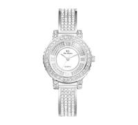 Oidea Full Diamond Watches for Women: Elegant Rhinestones Roman Numerals Dial Analog Quartz Bracelet Watch Business Dress Fully Iced Out Watch Casual Ladies Watches Silver