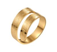 Oidea Gold Islamic Ayatul Kursi Ring: Adjustable Openable Arabic Calligraphy Muslim Allah Quran Rings for Women Men Faith Islam Eid Islamic Jewelry Gifts