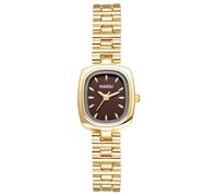 Oidea Gold Watches for Women: Small Square Case Brown Bar Dial Analog Quartz Bracelet Watch with Stainless Steel Strap Casual Business Dress Ladies Wrist Watch