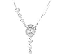 Oidea Graduation Gifts for Her: Silver Zircon Heart Graduation Cap Pendant Necklace for Women Class of 2025 High School College Grad Jewelry Gifts with Gift Card & Gift Box