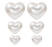 OIDEA Magnetic Pearl Earrings for Women: 3 Pairs White Heart Shape Imitation Pearl Non Pierced Clip on Fake Earrings Set Wedding Jewelry Gifts 6mm 8mm 10mm