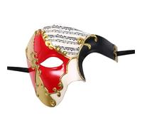 Oidea Masquerade Mask for Men: Phantom of The Opera Mask Halloween Venetian Mardi Gras Cosplay Costume Half Face Party Masks Red