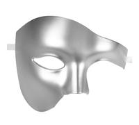 Oidea Masquerade Mask for Men: Phantom Of The Opera Mask Plastic Half Face Party Masks Halloween Costume Prom Ball Mardi Gras Venetian Masks Matt Silver