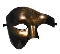 Oidea Masquerade Mask for Men: Solid Color Half Face Phantom Of The Opera Mask Halloween Cosplay Costume Prom Ball Venetian Mardi Gras Party Masks Vintage Gold