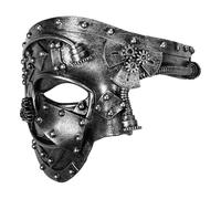 Oidea Masquerade Mask for Men: Steampunk Cyborg Masks Phantom of The Opera Mask Halloween Costume Prom Venetian Carnival Mardi Gras Ball Party Masks Silver