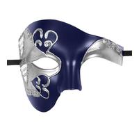 Oidea Masquerade Mask for Men: Vintage Phantom Of The Opera Mask Halloween Costume Prom Venetian Mardi Gras Half Face Party Masks Blue