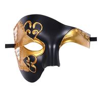 Oidea Masquerade Mask for Men: Vintage Phantom Of The Opera Mask Halloween Costume Prom Venetian Mardi Gras Half Face Party Masks Gold