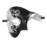 Oidea Masquerade Mask for Men: Vintage Phantom Of The Opera Mask Halloween Costume Prom Venetian Mardi Gras Half Face Party Masks Black