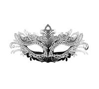 Oidea Masquerade Mask for Women - Shiny Rhinestone Phoenix Mardi Gras Mask Metal Halloween Venetian Mask Bar Party Evening Prom Ball Mask Costume Accessory Decorations, Silver