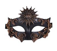 Oidea Masquerade Masks for Men: Ancient Greek Roman Sun God Masks Half Face Mask for Halloween Mascarade Ball Costume Prom Cosplay Mardi Gras Party Black Bronze