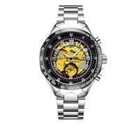 Oidea Men's Mechanical Watches: Classic Roman Number Gold Black Round Dial Wrist Watch Detachable Stainless Steel Strap Luminous Hands Casual Business Dress Watch