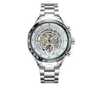 Oidea Men's Mechanical Watches: Classic Roman Number Silver White Round Dial Wrist Watch Detachable Stainless Steel Strap Luminous Hands Casual Business Dress Watch