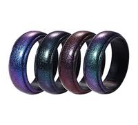Oidea Men's Silicone Wedding Rings: 4 Colors 8mm Wide Breathable Thick Rubber Wedding Engagement Rings Band Valentine'S Day Gift for Him, Size 13