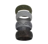 Oidea Mens Silicone Wedding Rings: Inner Arc Ergonomic Breathable Design Mountain Pattern Rubber Engagement Wedding Bands 4 Colors 8.5mm Wide 2.1mm Thick Size 11