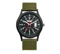 Oidea Men's Tactical Quartz Watch, Nylon Band, 24-Hour Dial, Green Black