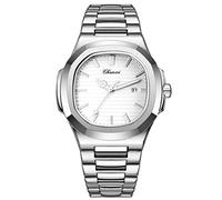Oidea Men's Wrist Watches: White Square Rhombus Case Analog Quartz Wrist Watch for Men Business Casual Dress Watch Waterproof Luminous Date Wristwatches