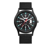 Oidea Military Tactical Watches for Men: Adjustable Nylon Strap Outdoor Sport Watch Luminous Date Day Work Field Army Casual Analog Quartz Wristwatch Black