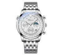 Oidea Multifunction Watches for Men: Multi Dial Analog Quartz Wrist Watch Waterproof Luminous Calendar Chronograph Business Dress Mens Watches with Stainless Steel Strap Silver