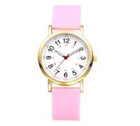 Oidea Nurse Watch for Medical: 12/24 Hour Military Time Easy Read Dial Second Hand Analog Watch for Nursing Professionals Students Doctors Women Men, Pink Silicone Band