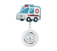 Oidea Nurse Watch for Nurses Doctors: Cute Nursing Decoration Retractable Lapel Fob Watches with Second Hand Silicone Cover Clip-on Hanging Pocket Watch Style c