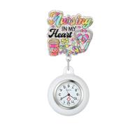 Oidea Nurse Watch for Nurses Doctors: Cute Nursing Decoration Retractable Lapel Fob Watches with Second Hand Silicone Cover Clip-on Hanging Pocket Watch Style d