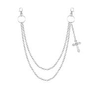 OIDEA Pants Chain for Women Men: Silver Tone Vintage Gothic Cross Layered Jeans Chains Hip Hop Punk Rock Wallet Chain Clothing Accessories Halloween Jewelry