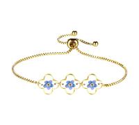 Oidea Pressed Flower Bracelets for Women: Gold Plated Handmade Forget Me Not Wildflower Bracelet Adjustable Alaska State Flowers Bracelets Jewelry Gifts, Flower