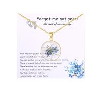 Oidea Pressed Flowers Necklaces for Women: Forget Me Not Seed Memorial Necklace Embryo Loss Keepsake Jewelry Pregnancy Loss Grief Sympathy Miscarriage Gifts for Mothers, Round
