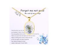Oidea Pressed Flowers Necklaces for Women: Forget Me Not Seed Memorial Necklace Embryo Loss Keepsake Jewelry Pregnancy Loss Grief Sympathy Miscarriage Gifts for Mothers, Oval