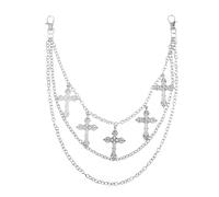 OIDEA Punk Pants Chain for Women Men: Vintage Gothic Cross Sword Star Layered Jeans Chains Hip Hop Rock Wallet Chain Clothing Accessories Halloween Jewelry, Silver