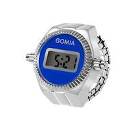 OIDEA Ring Watch Ring for Men Women: Digital Finger Watch Gold Silver Elastic Finger Band with Digital Alloy Ring Watch Ring Gift for Friend Family, Silver-Blue, Bracelet