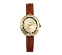 Oidea Small Oval Watches for Women: Retro Classic Analog Quartz Arabic Numeral Easy-to-Read Dial Wristwatch for Business Daily Party Casual, Brown Leather Strap