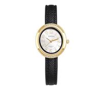 Oidea Small Oval Watches for Women: Retro Classic Analog Quartz Arabic Numeral Easy-to-Read Dial Wristwatch for Business Daily Party Casual, Black Leather Strap