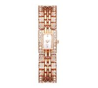 Oidea Square Bracelet Watch for Women: Luxury Rhinestone Diamond Full Band Analog Quartz Watches Vintage Rectangular Dial Bracelet Wristwatch Elegant Dress Watch Rosegold